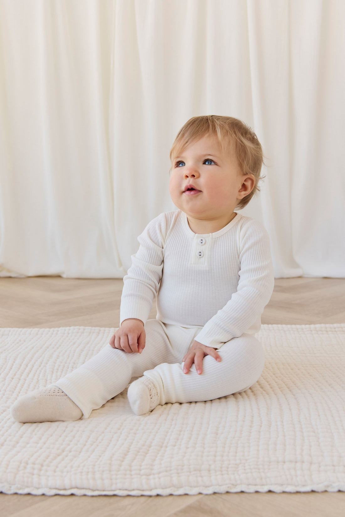 Organic Cotton Modal Everyday Legging - Milk Childrens Legging from Jamie Kay Australia