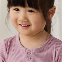 Organic Cotton Modal Long Sleeve Henley - Woodrose Childrens Top from Jamie Kay Australia