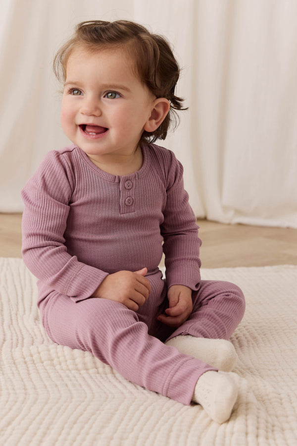 Organic Cotton Modal Long Sleeve Bodysuit - Woodrose Childrens Bodysuit from Jamie Kay Australia