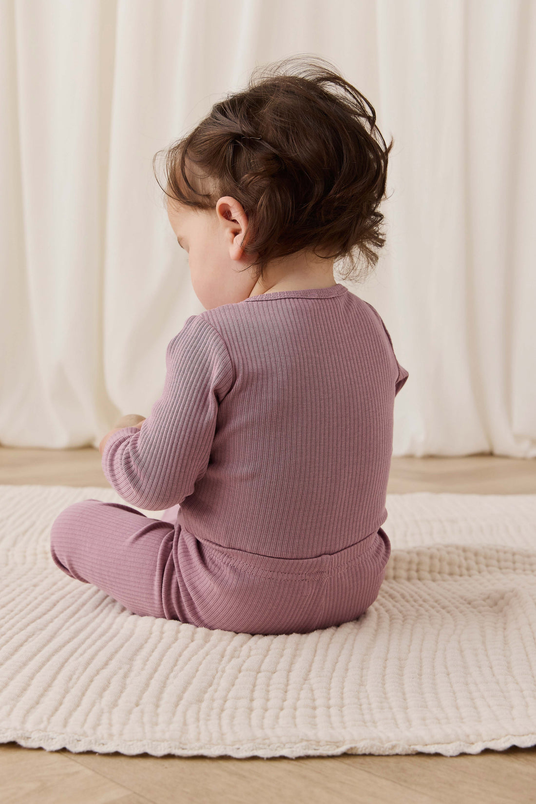 Organic Cotton Modal Long Sleeve Bodysuit - Woodrose Childrens Bodysuit from Jamie Kay Australia