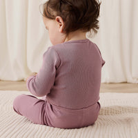 Organic Cotton Modal Long Sleeve Bodysuit - Woodrose Childrens Bodysuit from Jamie Kay Australia