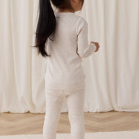 Organic Cotton Modal Long Sleeve Henley - Oatmeal Marle Childrens Top from Jamie Kay Australia