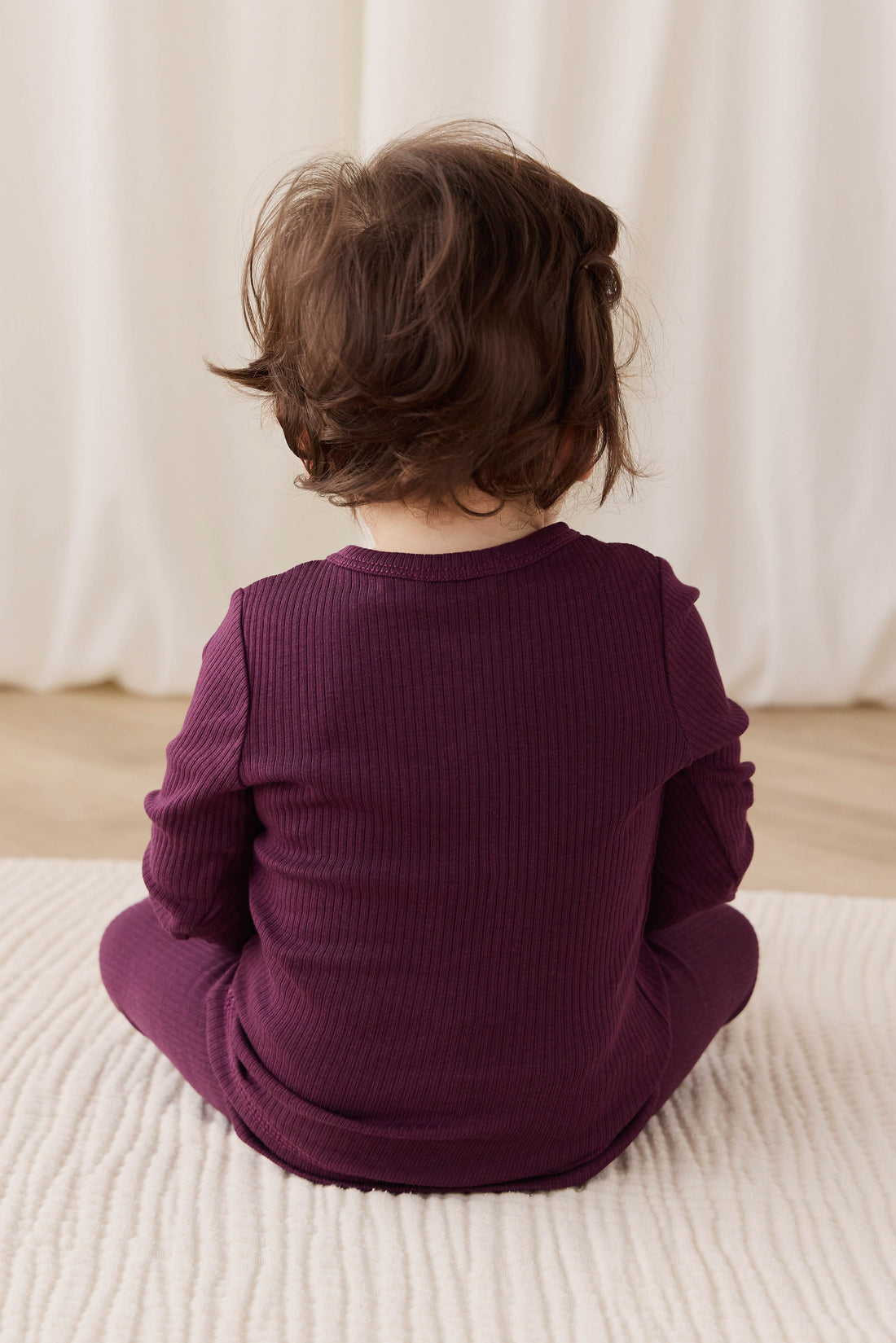Organic Cotton Modal Long Sleeve Bodysuit - Fig Childrens Bodysuit from Jamie Kay Australia