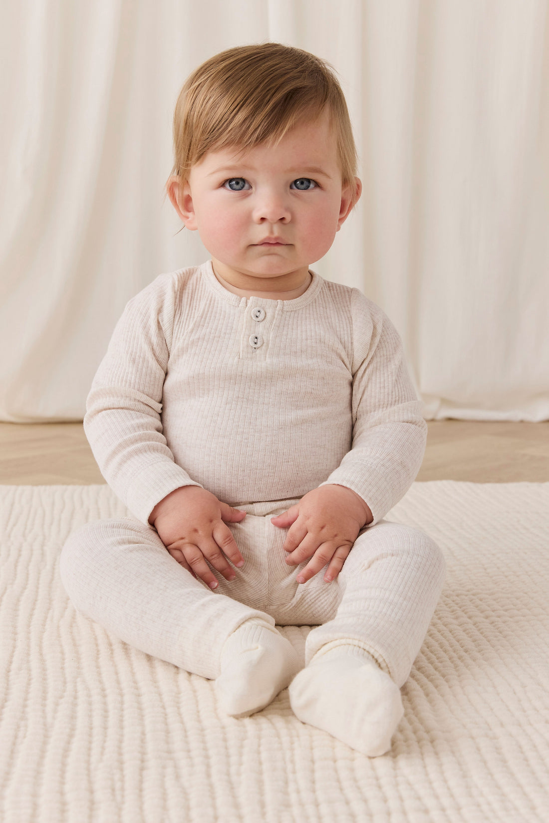 Organic Cotton Modal Everyday Legging - Oatmeal Marle Childrens Legging from Jamie Kay Australia