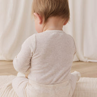 Organic Cotton Modal Long Sleeve Bodysuit - Oatmeal Marle Childrens Bodysuit from Jamie Kay Australia