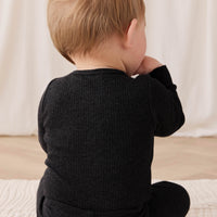 Organic Cotton Modal Long Sleeve Bodysuit - Dark Grey Marle Childrens Bodysuit from Jamie Kay Australia