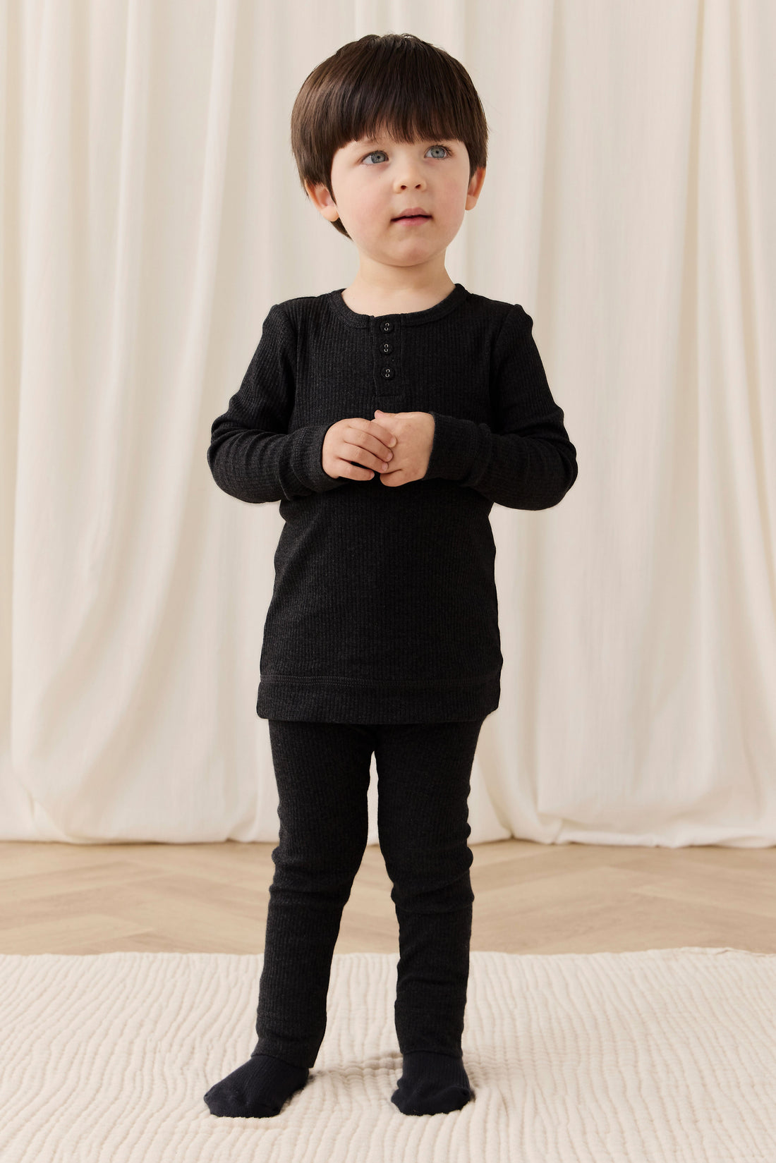 Organic Cotton Modal Everyday Legging - Dark Grey Marle Childrens Legging from Jamie Kay Australia