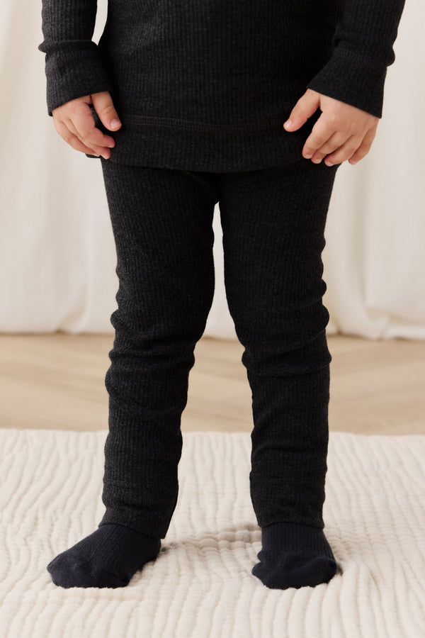 Organic Cotton Modal Everyday Legging - Dark Grey Marle Childrens Legging from Jamie Kay Australia