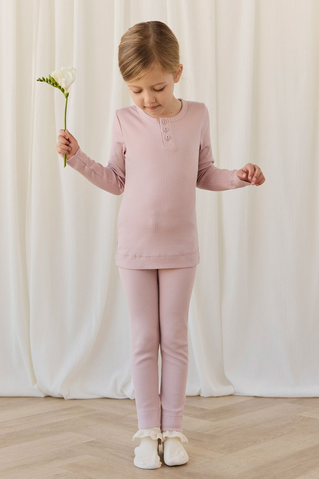 Organic Cotton Modal Everyday Legging - Rose Smoke Childrens Legging from Jamie Kay Australia