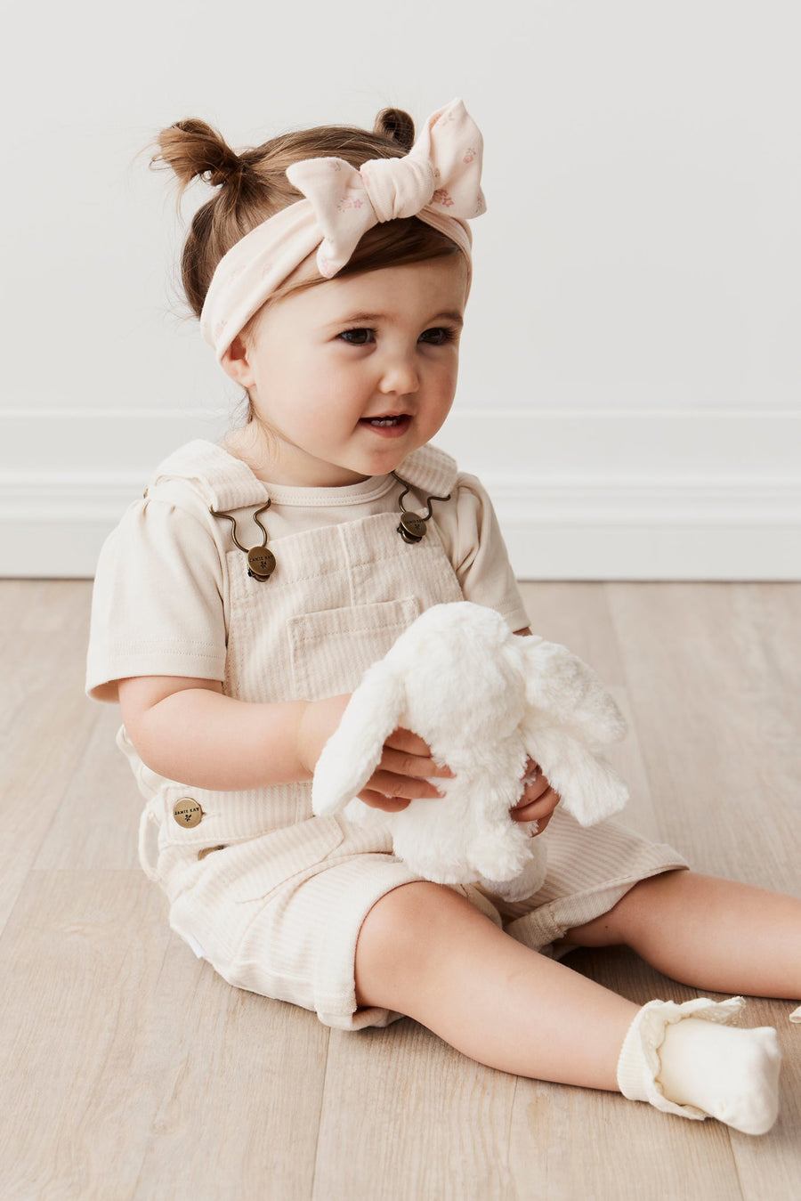 Chase Short Overall - Powder Pink/Egret Childrens Overall from Jamie Kay Australia