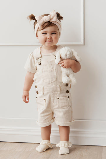 Chase Short Overall - Powder Pink/Egret Childrens Overall from Jamie Kay Australia