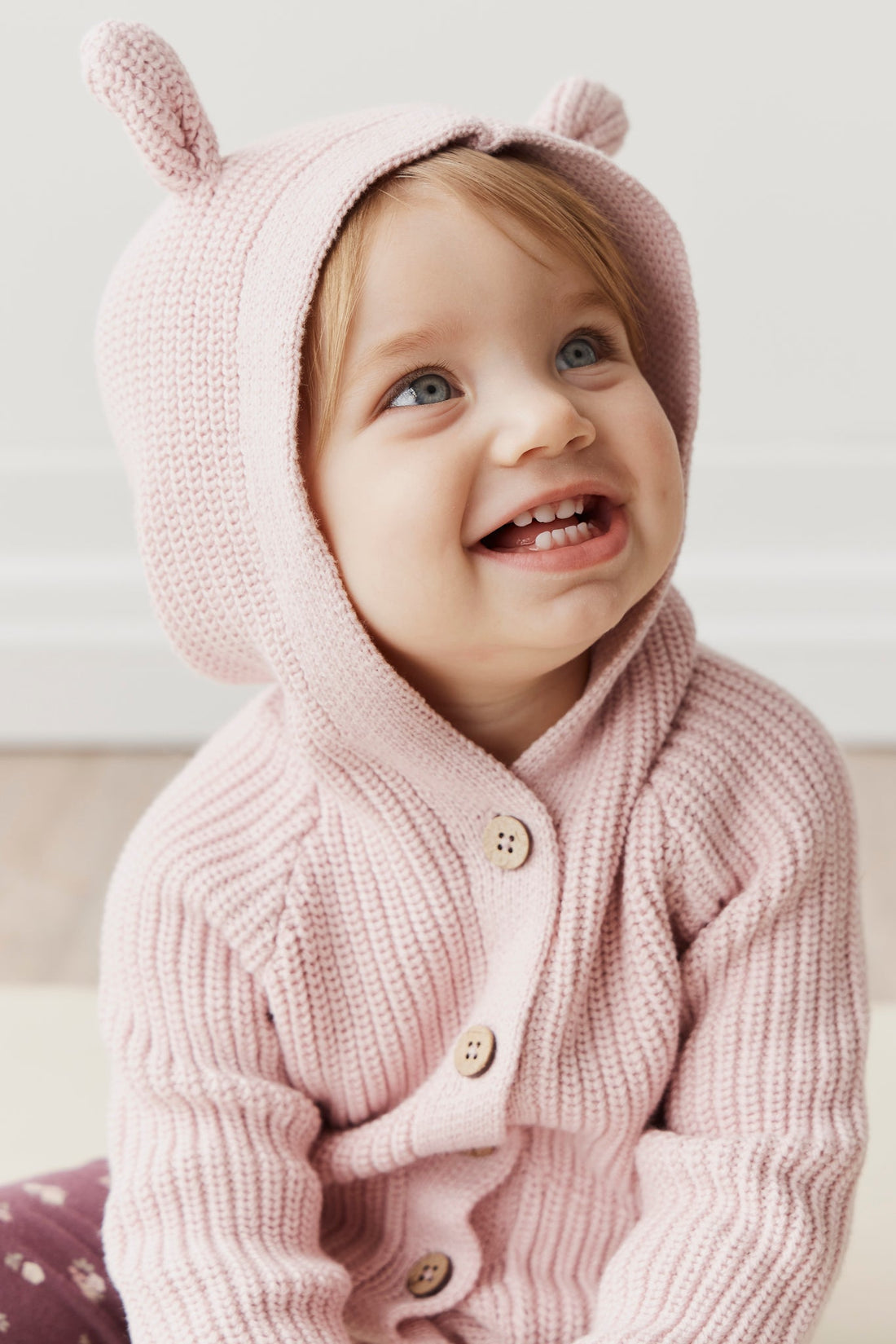 OG Bear Cardigan - Old Rose Childrens Cardigan from Jamie Kay Australia