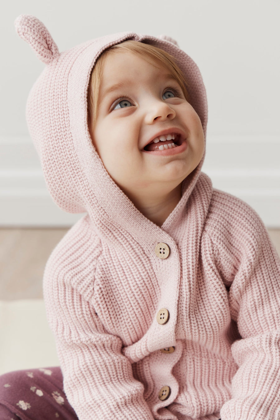 OG Bear Cardigan - Old Rose Childrens Cardigan from Jamie Kay Australia