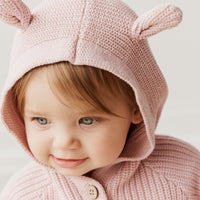 OG Bear Cardigan - Old Rose Childrens Cardigan from Jamie Kay Australia