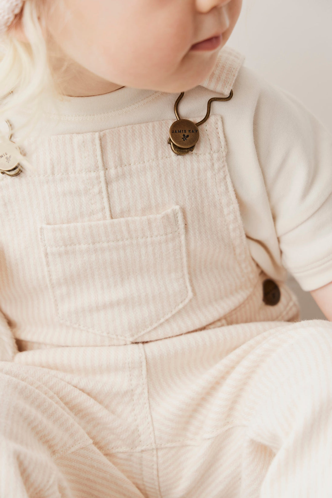 Jordie Overall - Powder Pink/Egret Childrens Overall from Jamie Kay Australia