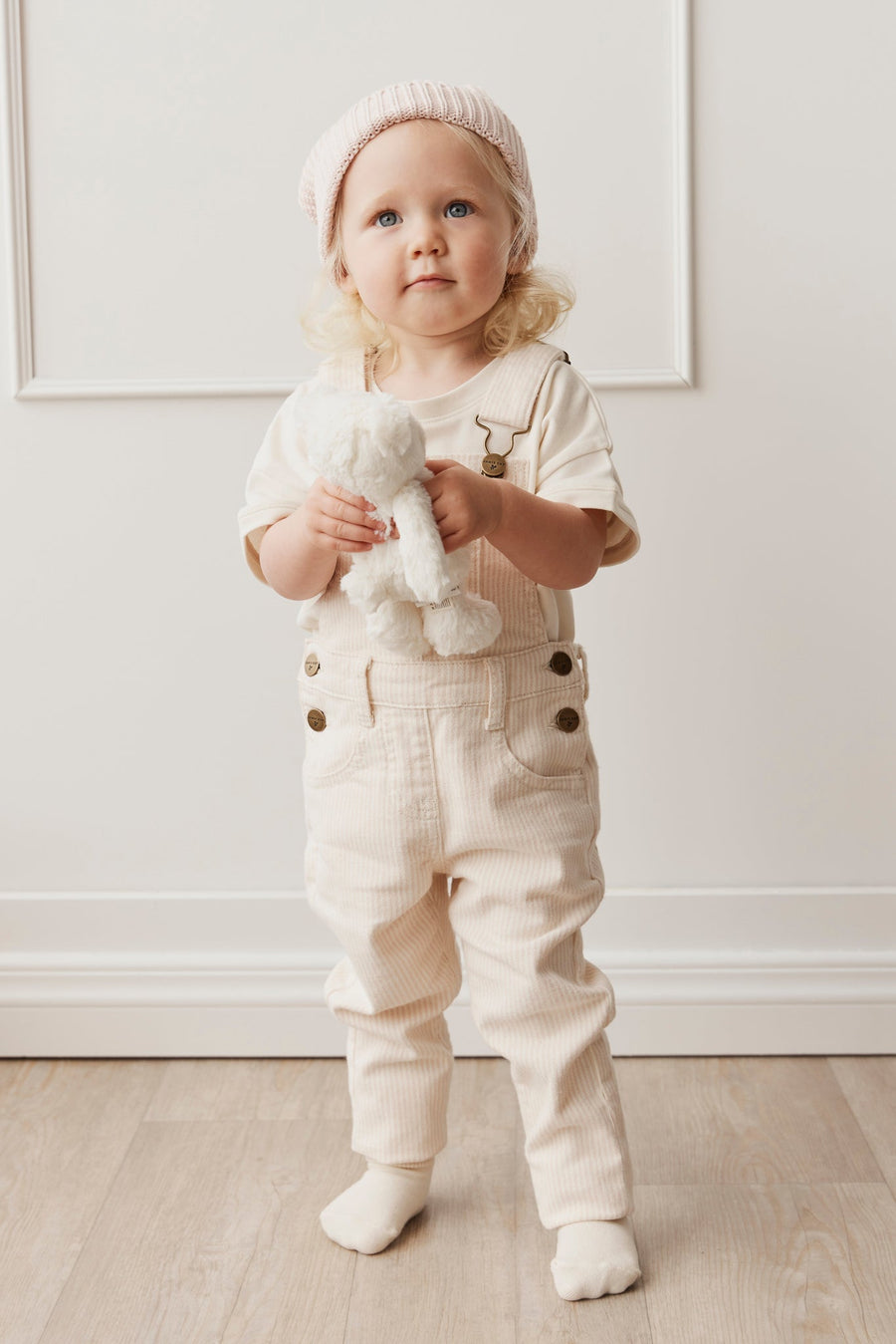 Jordie Overall - Powder Pink/Egret Childrens Overall from Jamie Kay Australia