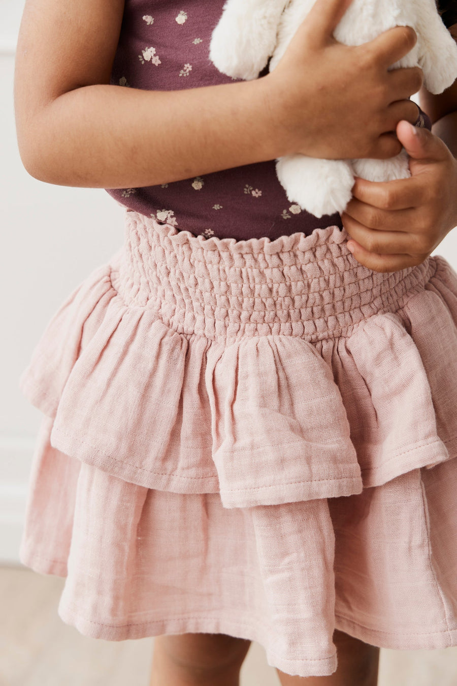 Organic Cotton Muslin Samantha Skirt - Powder Pink Childrens Skirt from Jamie Kay Australia