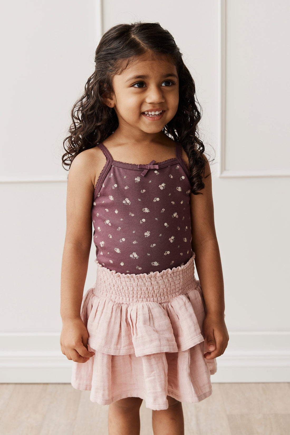 Organic Cotton Muslin Samantha Skirt - Powder Pink Childrens Skirt from Jamie Kay Australia