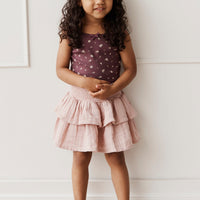 Organic Cotton Muslin Samantha Skirt - Powder Pink Childrens Skirt from Jamie Kay Australia