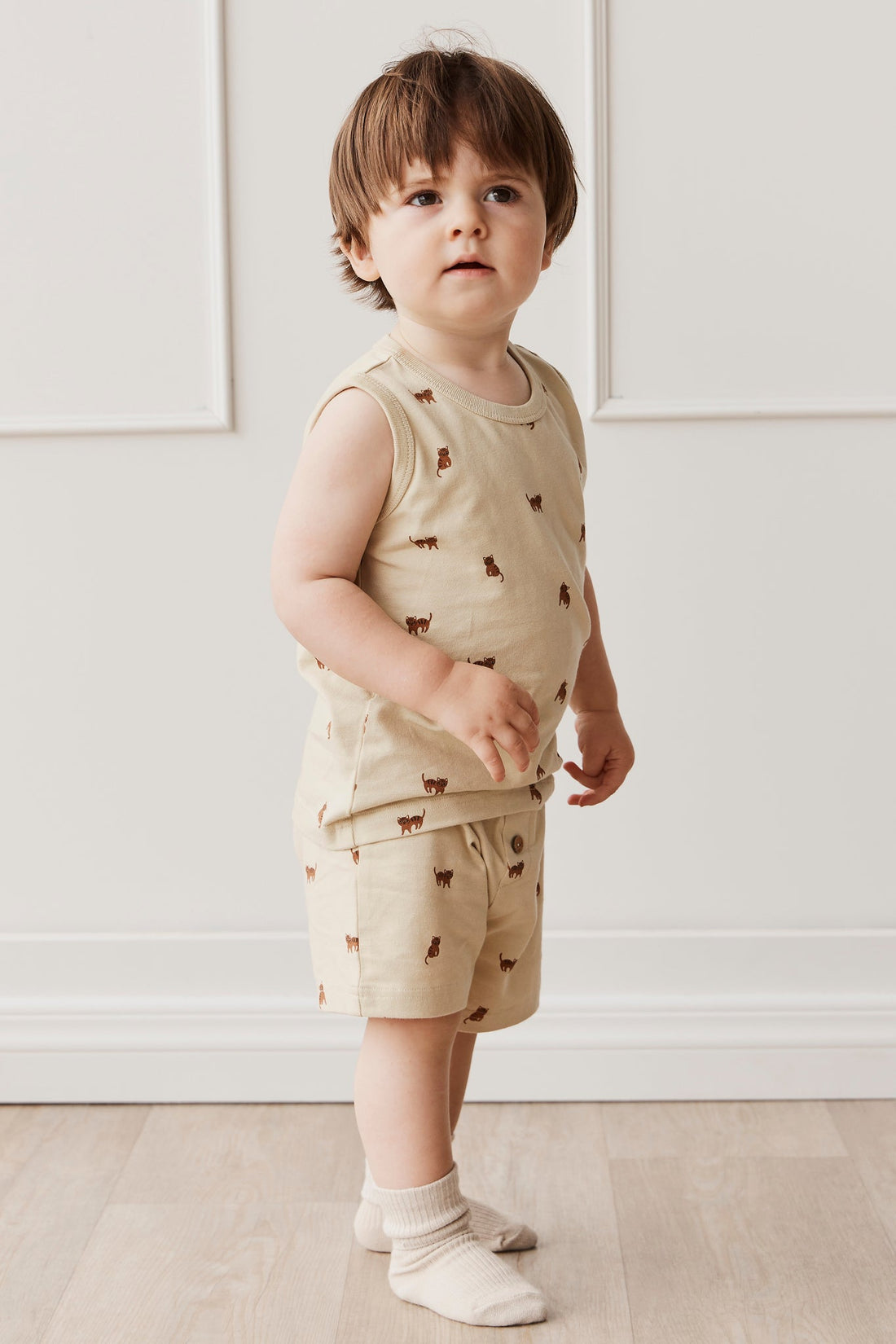 Organic Cotton Remi Pyjama Short Sleeve Set - Tommy Tigers Childrens Pyjama from Jamie Kay Australia