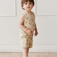 Organic Cotton Remi Pyjama Short Sleeve Set - Tommy Tigers Childrens Pyjama from Jamie Kay Australia