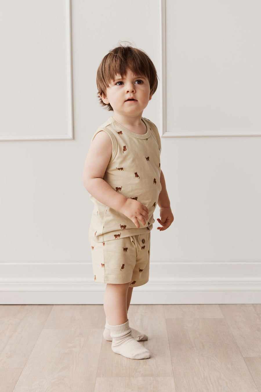 Organic Cotton Remi Pyjama Short Sleeve Set - Tommy Tigers Childrens Pyjama from Jamie Kay Australia