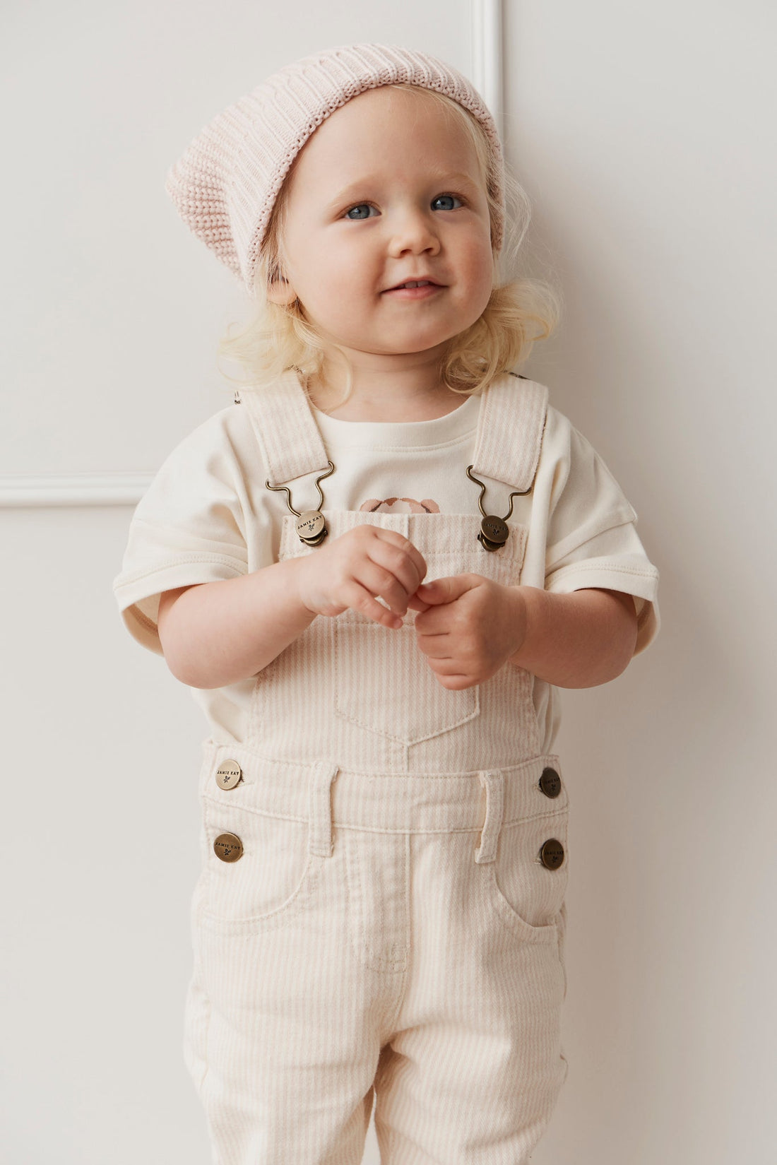 Jordie Overall - Powder Pink/Egret Childrens Overall from Jamie Kay Australia