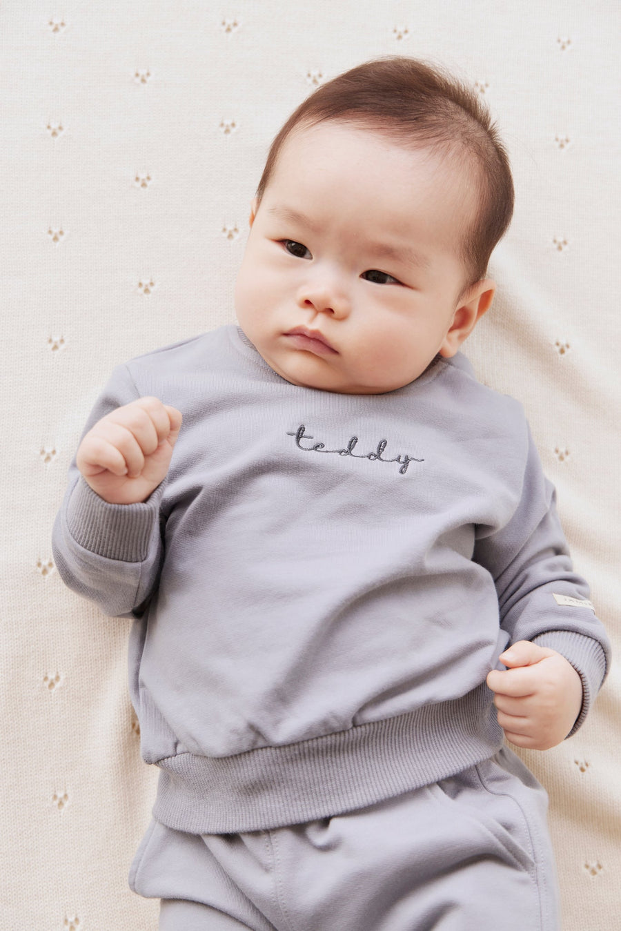 Organic Cotton Jalen Oversized Jumper - Dawn Childrens Sweatshirting from Jamie Kay Australia