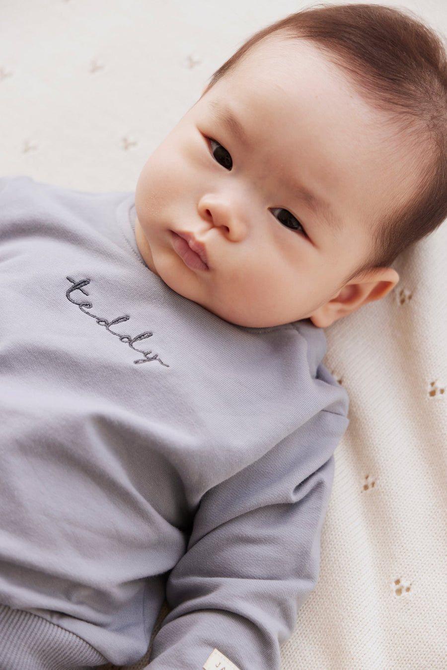 Organic Cotton Jalen Oversized Jumper - Dawn Childrens Sweatshirting from Jamie Kay Australia