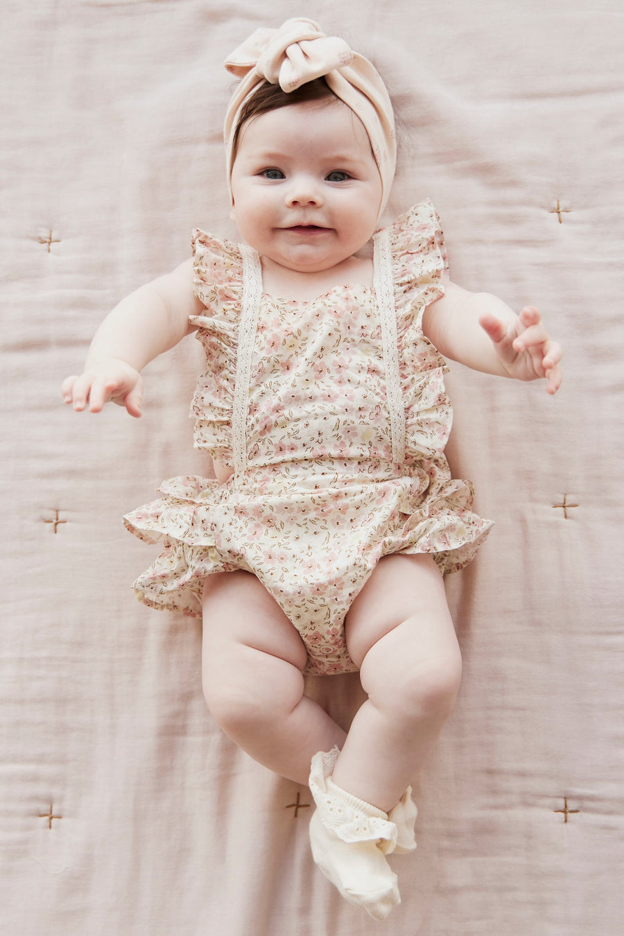 Organic Cotton Heidi Playsuit - Fifi Floral Childrens Playsuit from Jamie Kay Australia