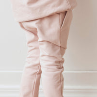 Organic Cotton Morgan Track Pant - Powder Pink Childrens Pant from Jamie Kay Australia