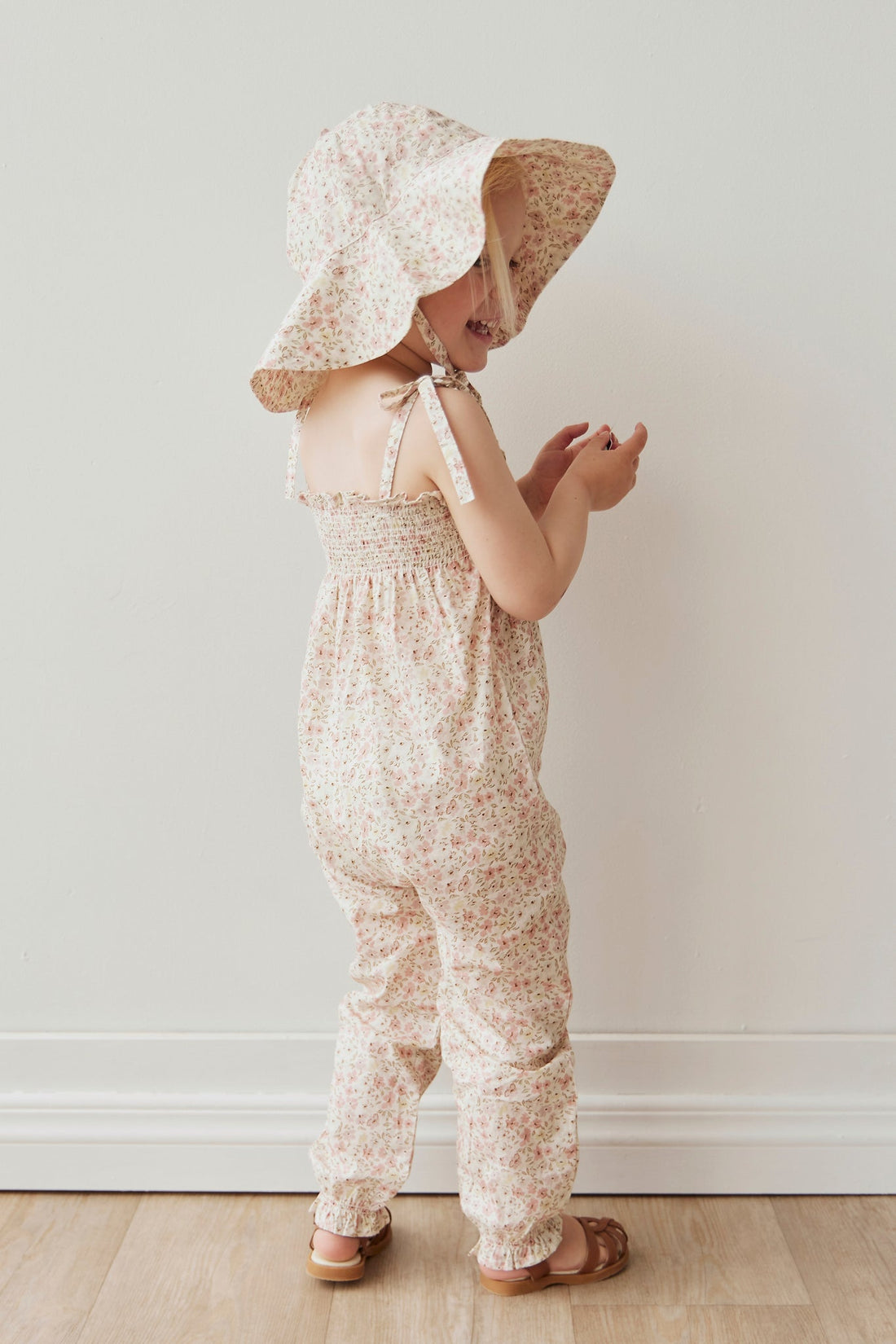 Organic Cotton Summer Playsuit - Fifi Floral Childrens Playsuit from Jamie Kay Australia