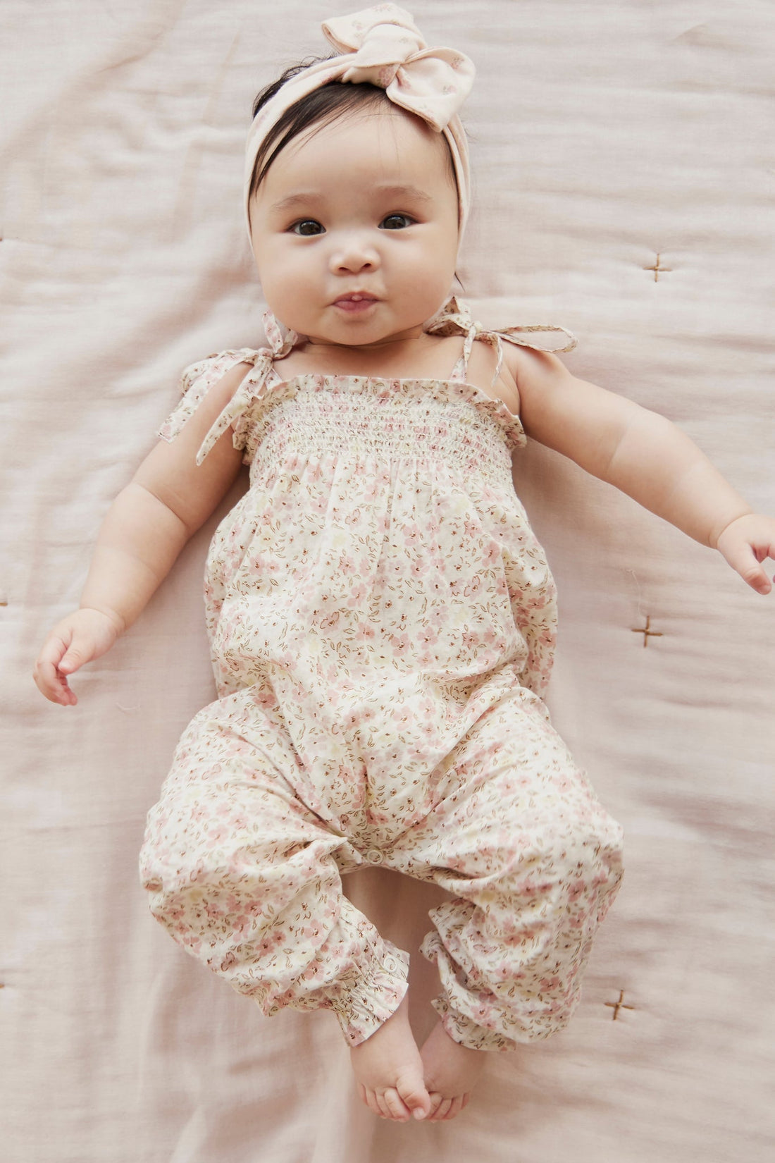 Organic Cotton Summer Playsuit - Fifi Floral Childrens Playsuit from Jamie Kay Australia