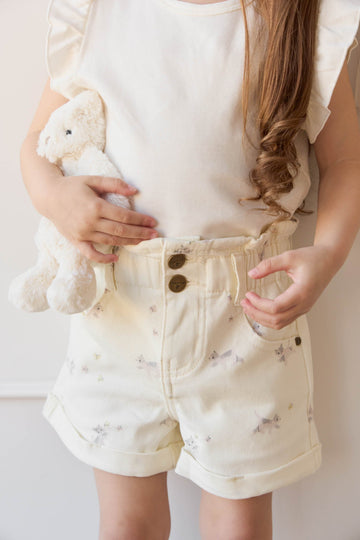 Grace Short - Playful Kittens Whisper White Large Childrens Short from Jamie Kay Australia