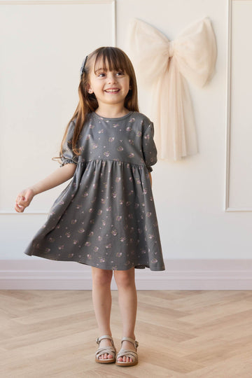 Organic Cotton Penny Dress - Simone Lava Childrens Dress from Jamie Kay Australia