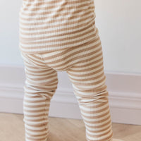 Organic Cotton Modal Everyday Legging - Narrow Stripe Baker/Cloud Childrens Legging from Jamie Kay Australia