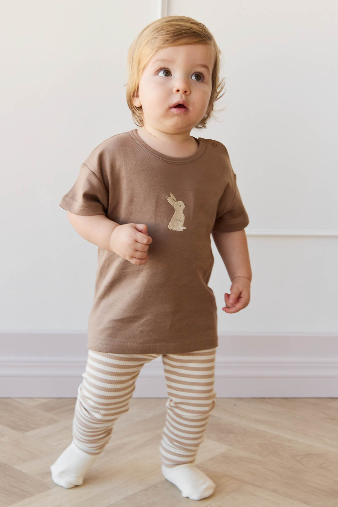 Pima Cotton Hunter Tee - Elk Garden Bunny Childrens Top from Jamie Kay Australia