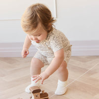 Organic Cotton Skye Short Sleeve Pyjama Set - Garden Bunnies Tofu Childrens Pyjama from Jamie Kay Australia