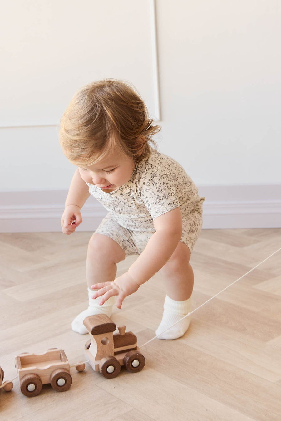 Organic Cotton Skye Short Sleeve Pyjama Set - Garden Bunnies Tofu Childrens Pyjama from Jamie Kay Australia