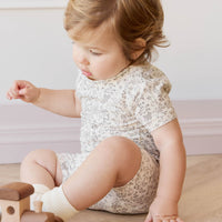 Organic Cotton Skye Short Sleeve Pyjama Set - Garden Bunnies Tofu Childrens Pyjama from Jamie Kay Australia