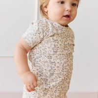 Organic Cotton Skye Short Sleeve Pyjama Set - Garden Bunnies Tofu Childrens Pyjama from Jamie Kay Australia