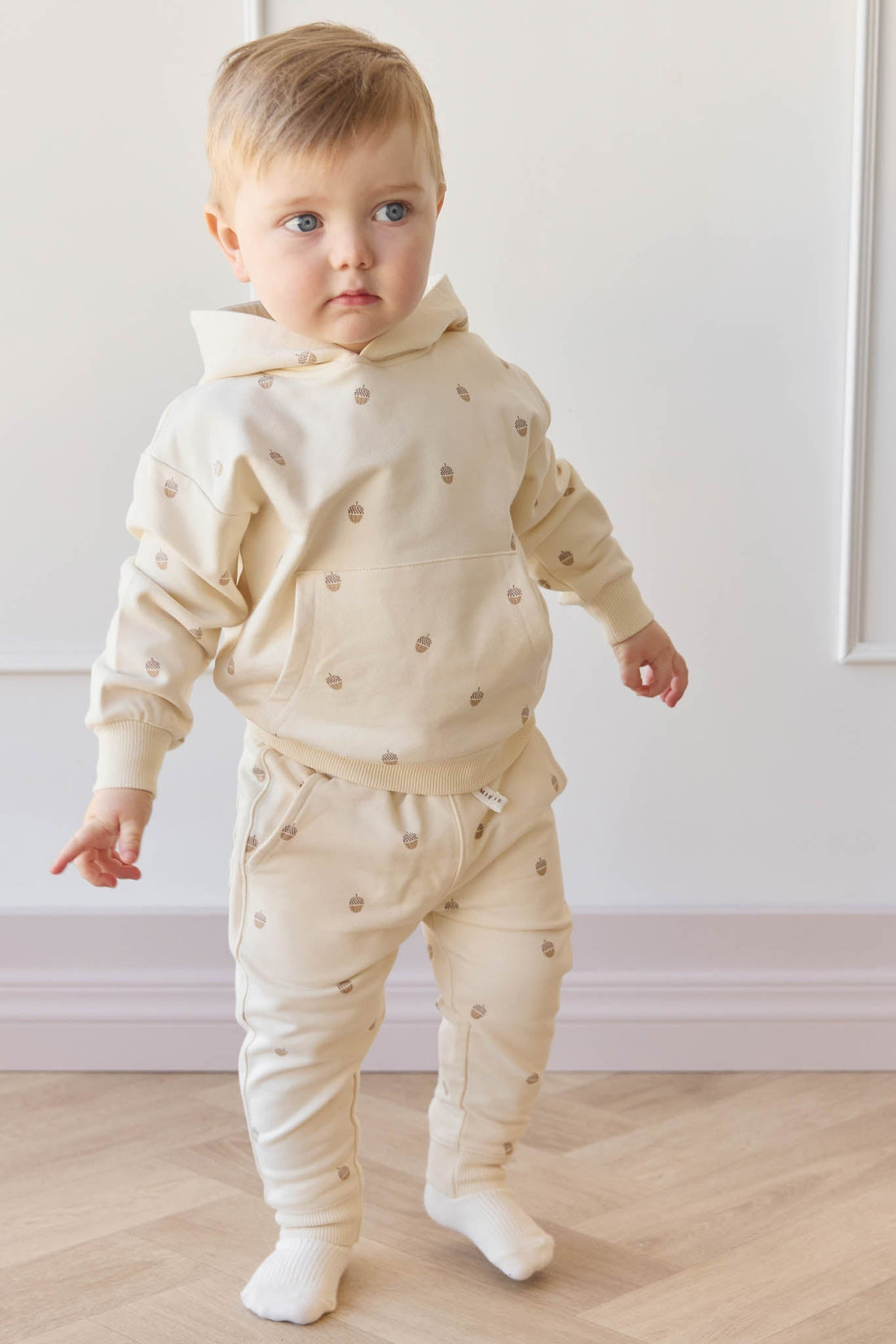 Organic Cotton Erol Hoodie - Acorns Whitecap Gray Childrens Top from Jamie Kay Australia