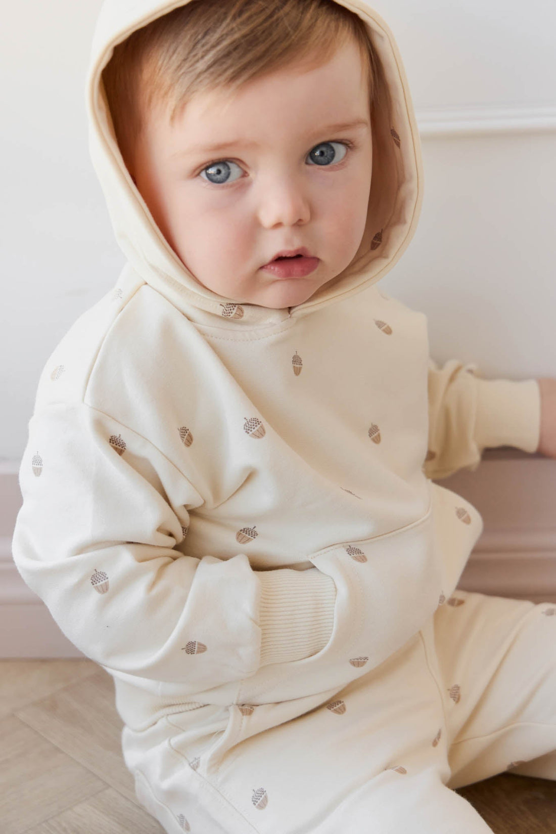 Organic Cotton Erol Hoodie - Acorns Whitecap Gray Childrens Top from Jamie Kay Australia