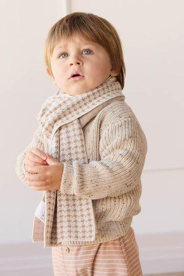 Houndstooth Scarf - Houndstooth Natural Childrens Accessories from Jamie Kay Australia