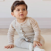 London Knitted Playsuit - Oatmeal Little Fawn Elk Fleck Childrens Playsuit from Jamie Kay Australia