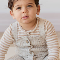 London Knitted Playsuit - Oatmeal Little Fawn Elk Fleck Childrens Playsuit from Jamie Kay Australia