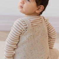 London Knitted Playsuit - Oatmeal Little Fawn Elk Fleck Childrens Playsuit from Jamie Kay Australia