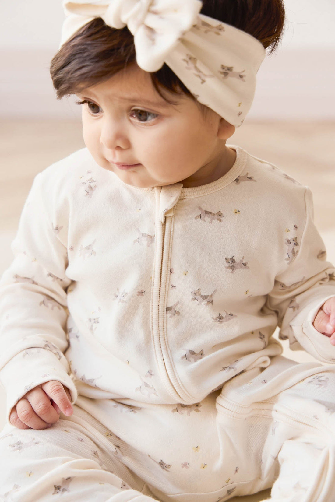 Organic Cotton Frankie Onepiece - Playful Kittens Childrens Onepiece from Jamie Kay Australia