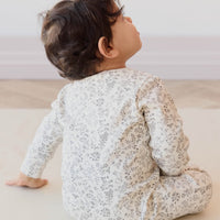 Organic Cotton Reese Zip Onepiece - Garden Bunnies Tofu Childrens Onepiece from Jamie Kay Australia