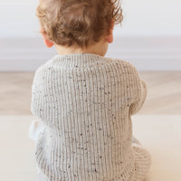 Leon Jumper - Oatmeal Balm Wolf Fleck Childrens Jumper from Jamie Kay Australia